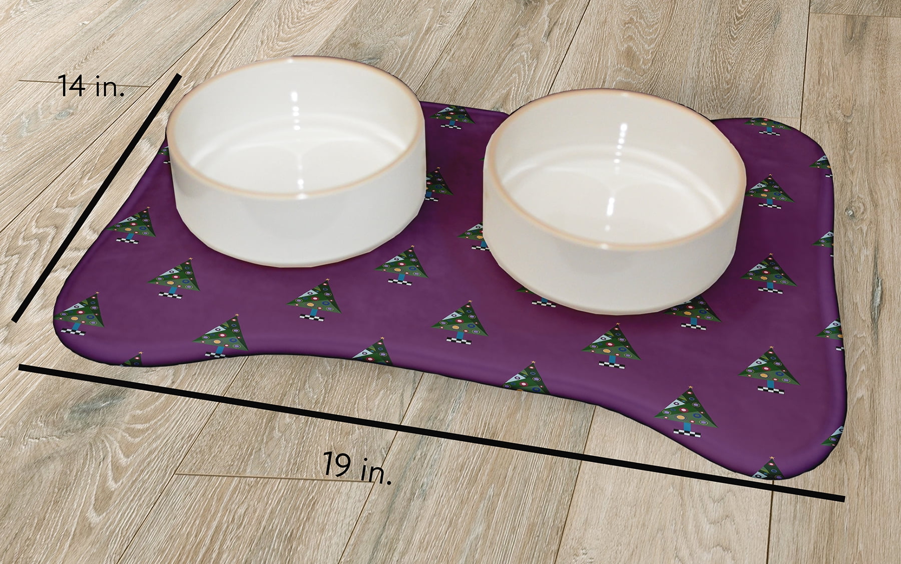 Simply Daisy Crazy Christmas Bone Shape Pet Feeding Mat for Dogs