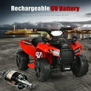 Costway 6V Kids ATV Quad Electric Ride On Car Toy Toddler with LED Light MP3 Red