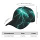 thumbnail image 2 of Fotbe Green Lightning Flash Gorro Clásico de Béisbol, Gorra Ajustable con Broche Snapback, Gorro de Exterior de Algodón Suave, 2 of 6