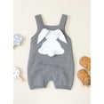thumbnail image 3 of Coduop Baby Boys Girls Knitted Bunny Romper Cute Rabbit Print Sleeveless Jumpsuit Infant Playsuit, 3 of 6