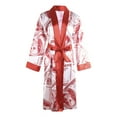 thumbnail image 2 of Douhoow Women Robe Trendy Dollar Print Long Sleeve Silky Kimono Bathrobe Sleepwear, 2 of 6