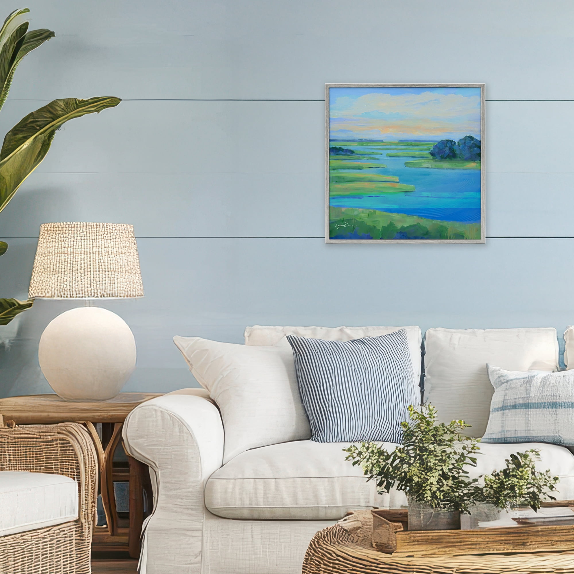 Stupell Industries Scenic Scarborough Marshes Gray Framed Giclee Art, design by Lynn Ericson Fine Art