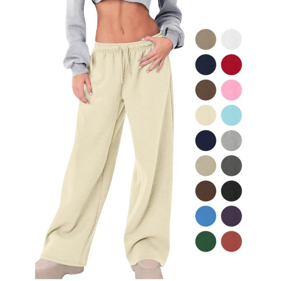 Womens Pants Zeliretfy Sweatpants for Women Baggy Casual Drawstring Sweat Pants Baggy Sweatpants,Elastic Waist,Comfort Sweats,Casual Outfits,Classic 2 Pockets,Streetwear Clothes