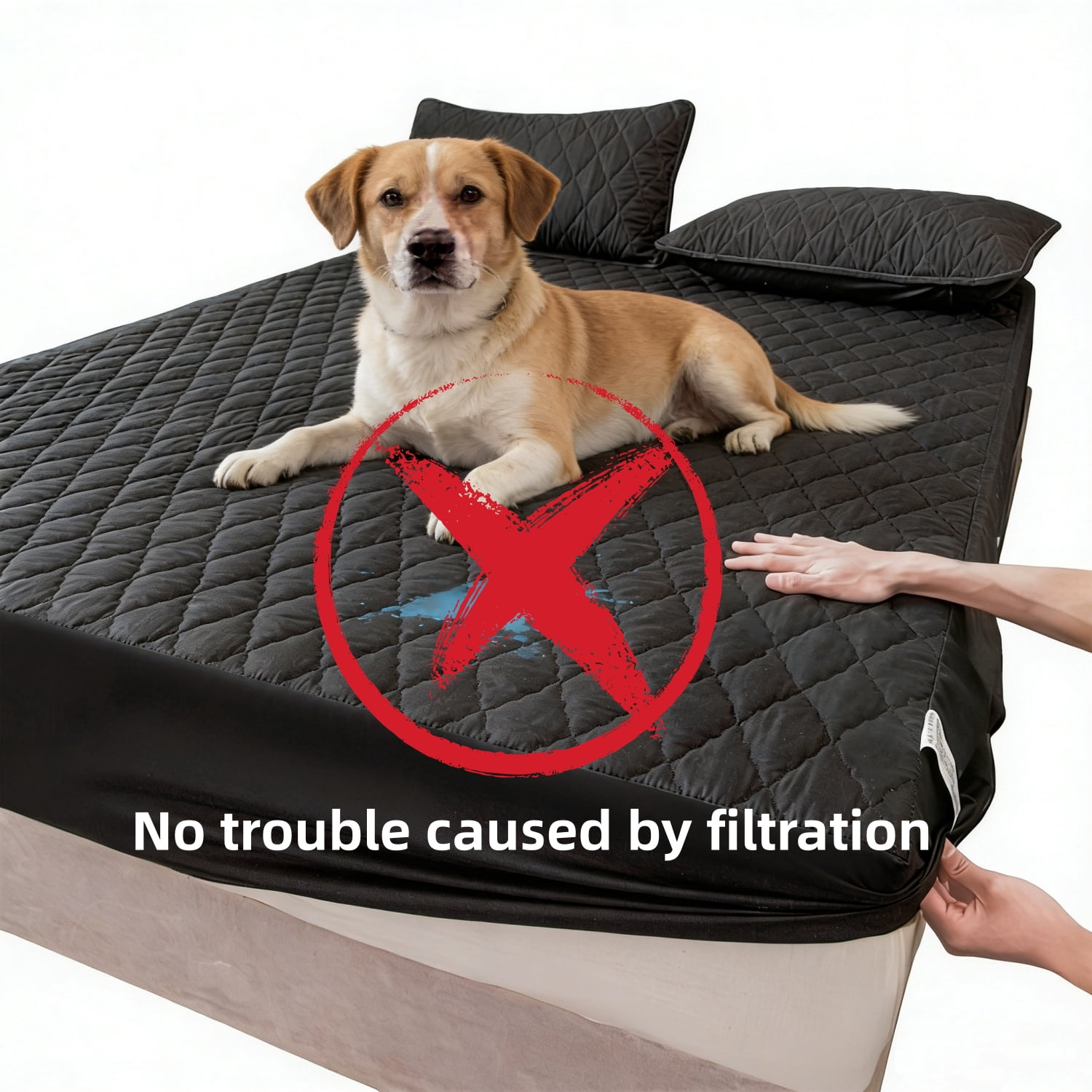 Quilted Fitted Mattress Pad Cover, 100% Waterproof Mattress Protector, Deep Pocket, Breathable & Noiseless, Soft and Comfortable