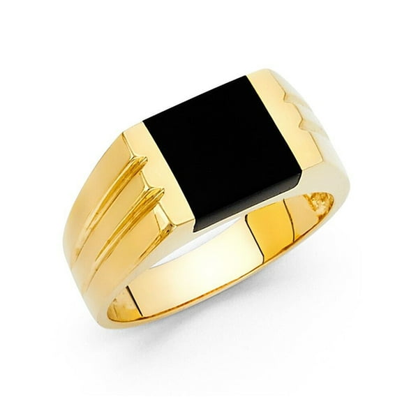 Glitz Design 14k Yellow Gold Onyx Men S Ring