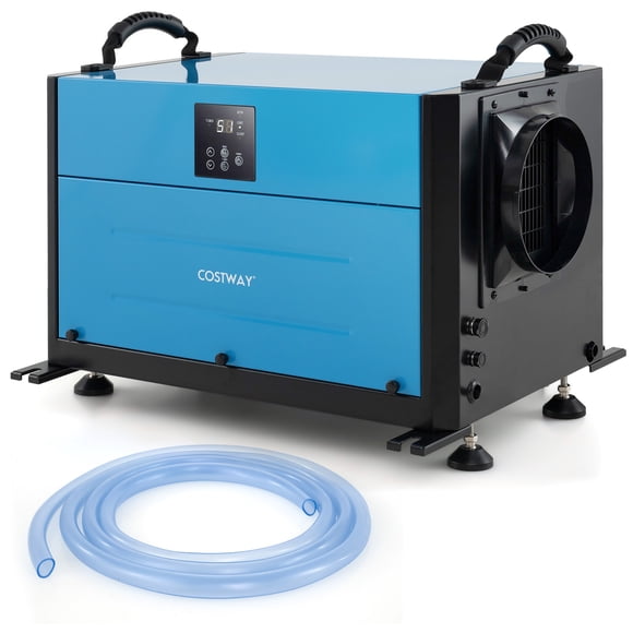 Costway 155 Pint Crawl Space Dehumidifier Commercial Dehumidifier with 3 Modes & 24H Timer 1,900 Sq. ft Coverage Area Blue