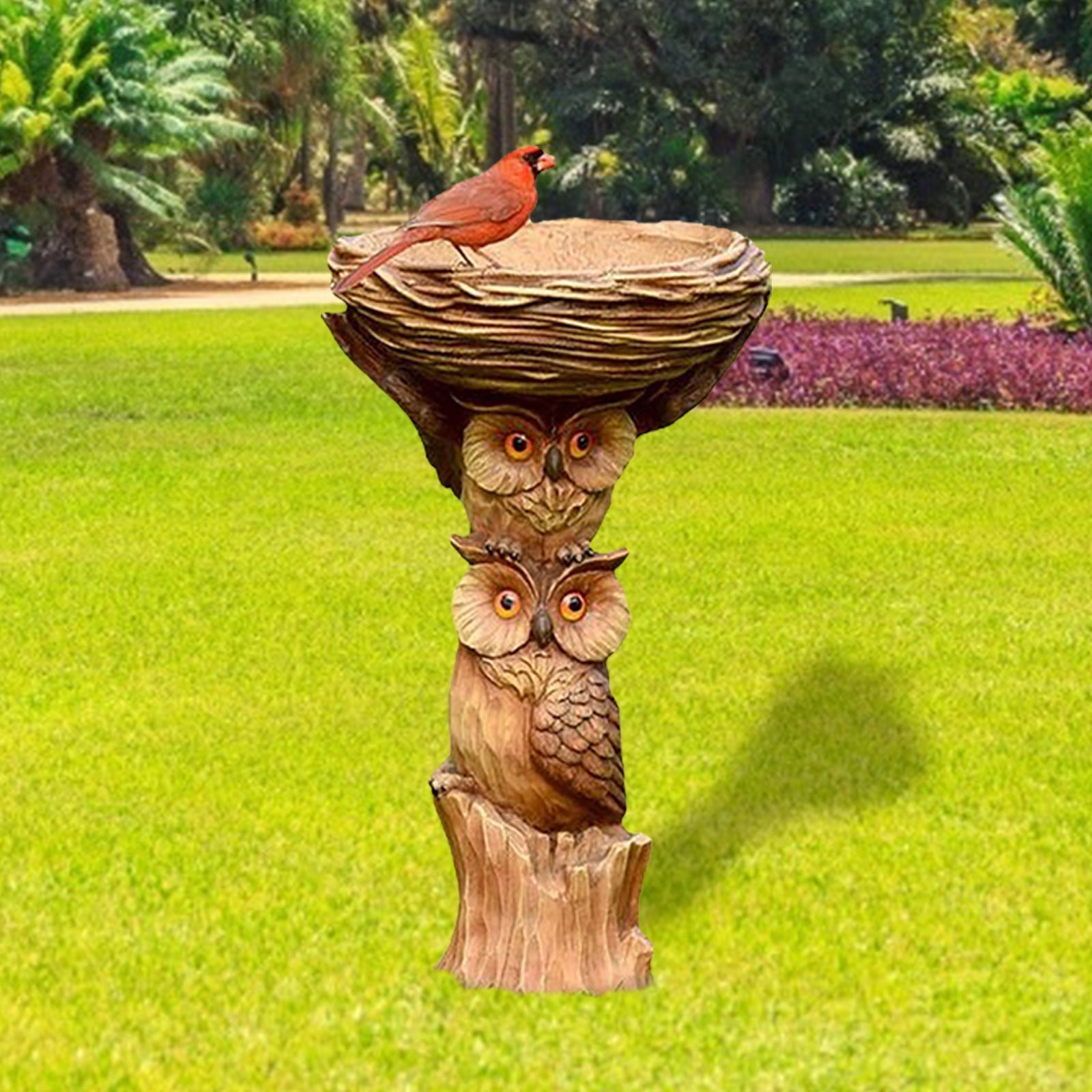 SDJMa Bird Bath Bowl, Polyresin Pedestal Fountain Decoration for Yard, Garden/Planter Base, Feeder, Wonderful Decor, Birdbath Antique Garden Bird Bath for Home Garden Yard
