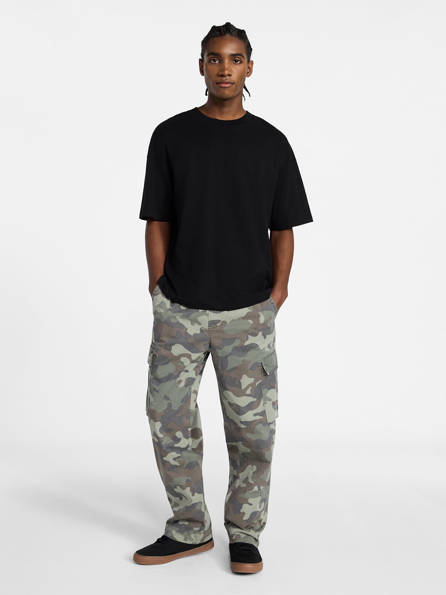 No Boundaries Men's Oversized Boxy Tee with Short Sleeves, XS-4XLT