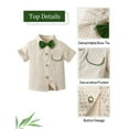 thumbnail image 7 of Happy Cherry Toddler Formal Suit Baby Boy Wedding Clothes Newborn Gentleman Outfit Infant Wear Clothes Summer Shirt Bowtie Suspender Set 6-7 T, 7 of 7