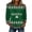 #0110-Green, variant on Uootdi Womens Tops Shamrock Print Waffle Knit Raglan Sleeve Tops Relaxed Fit Everyday Casual Sweatshirts Gift