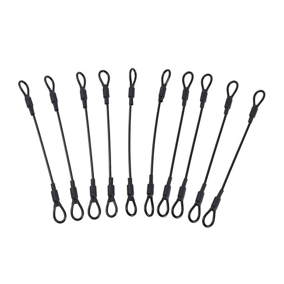 10 piezas de eslabones de cadena de con cable de acero inoxidable, versátiles, con extremos de bucle para candados en U y candados de cadena