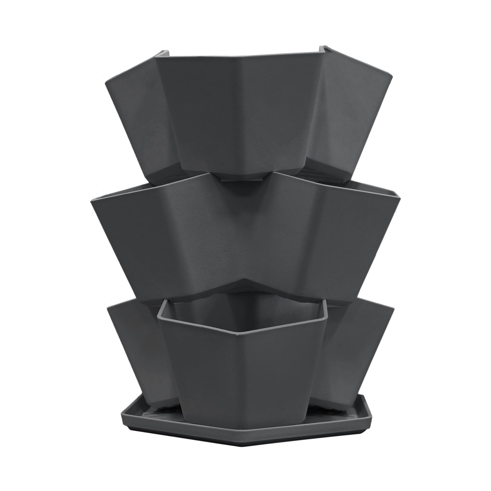 Triangle Stackable Planter 3 Tier Stackable Planter Black 1PK** - Walmart.ca