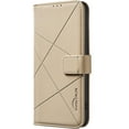 thumbnail image 2 of Designed for iPhone 15 Flip Case, RFID Blocking, Card Holder Wallet, Vegan PU Leather, Adjustable Stand Cell Phone Case, for Women & Men, Magnetic Clasp, for iPhone 15, Beige, 2 of 8