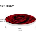 thumbnail image 4 of Romantic Rose Coasters Absorbent Moisture Non-Slip Drink Coaster Ceramic Stone with Cork Base Desktop Protection, 4PCS, 4 of 6