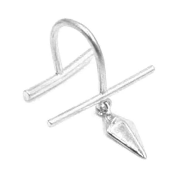 Necvior Stainless Steel Lip Ring Fake Lip Nail Ear Clip Zircon Lip Ring Non Piercing