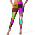 thumbnail image 1 of Color Block Yoga Pants Sexy Checkerboard Design Leggings Push Up Work Out Leggins Female Retro Stretch Sports Tights, 1 of 4
