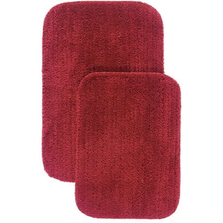 Mainstays Harvest Bath Rug 2-Piece Set, Red Sedona