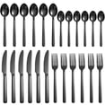thumbnail image 3 of KitchenTrend Elysian 24 Piece Stainless Steel Flatware Set Service for 6 Black, 3 of 14