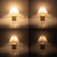 thumbnail image 5 of FSLiving 9.5 inches Cute Ceramic Pot Table Lamp Cordless Battery Operated by Remote Control Dimmable, Wireless Warm Light White Pleated Lampshade, Cream Mushroom for Living Room, Console, End Table, 5 of 8