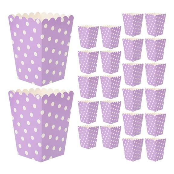 KALLORY 24Pcs Paper Popcorn Buckets for Weddings Square Shape Material 11.4X5.5X3in