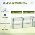 thumbnail image 5 of 13' L x 3' W x 2.5' H Portable Tunneled Greenhouse with 4 Zippered Doors, Water/UV Fighting PVC Cover, 5 of 6