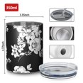 thumbnail image 4 of 12oz Coffee Tumblers Pioneer Flower Floral Print Pattern Stainless Steel Vacuum Insulated Travel Tumbler Coffee Cups Mug with Lid and Straw with Cleaning Brush for Cold & Hot Drinks, 4 of 5
