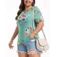 thumbnail image 4 of DreamFish Women's Plus Size Tops V Neck T Shirts Summer Short Sleeve Oversized Tees Casual Loose Fit Tunic, 4 of 5