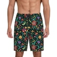 thumbnail image 3 of Lsque Mexican Flower 1 Mens Sleep Pajama Shorts,Short Pajama Pants, Cotton Ultra-Soft Knit-X-Large, 3 of 9