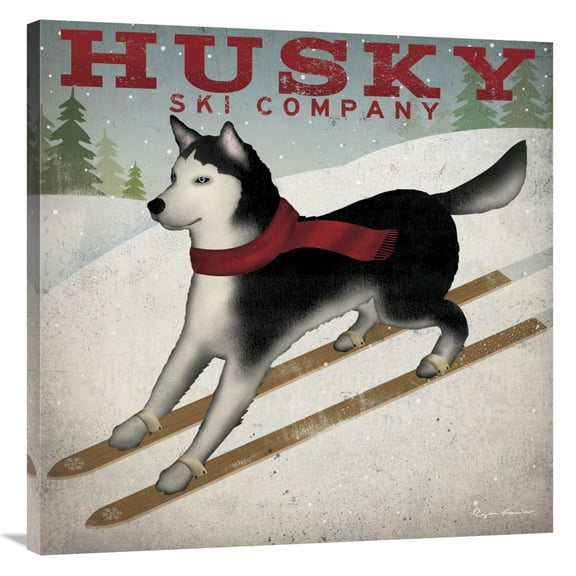 Global Gallery's 'Husky Ski Co' By Ryan Fowler Stretched Canvas Wall Art