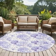thumbnail image 5 of Spring Purple Flower Washable Area Rug&nbsp;5 ft Hydrangeas Floral Leaf Farm Plants Soft Round&nbsp;Rugs for Living Room, Non Slip Carpet for Bedroom&nbsp;Entryway Dining Room, 5 of 9