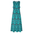 thumbnail image 4 of Teal Haunted Mansion Long Dress Dress vintage summer dress daily, 4 of 7