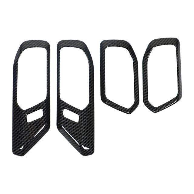 Reemplazo de moldura de cubierta decorativa de manija de puerta interior de estilo de fibra de carbono para Ford Bronco 2021 en adelante