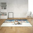 thumbnail image 2 of Hello Winter Shetland Sheepdog Welcome Snowy Night Watercolor Vintage Indoor Rug Sheltie Dog Lover Gifts Carpet Living Bed Room Sofa Home Decor - 01011, 2 of 5