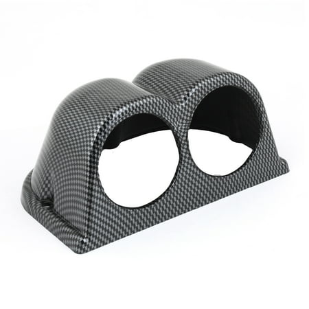 Double Pillar Pod - Unique Bargains Double 2 Holes A Pillar Pod Gauge Holder Case Trim Cover for Auto