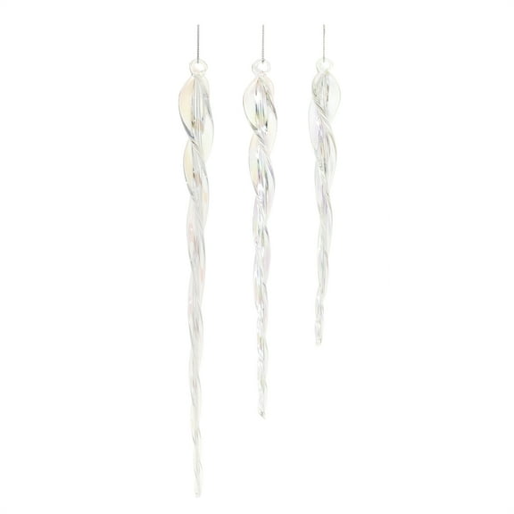 Melrose Glass Icicle Ornament Set of 18