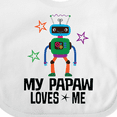 thumbnail image 4 of Inktastic My Papaw Loves Me Grandson Robot Boys Baby Bib, 4 of 4
