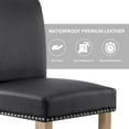 thumbnail image 3 of Subrtex Leather Anchor Studded Indoor Dining Chair Set of 2, Modern Mid-Century Home Chairs, Gray, 3 of 8