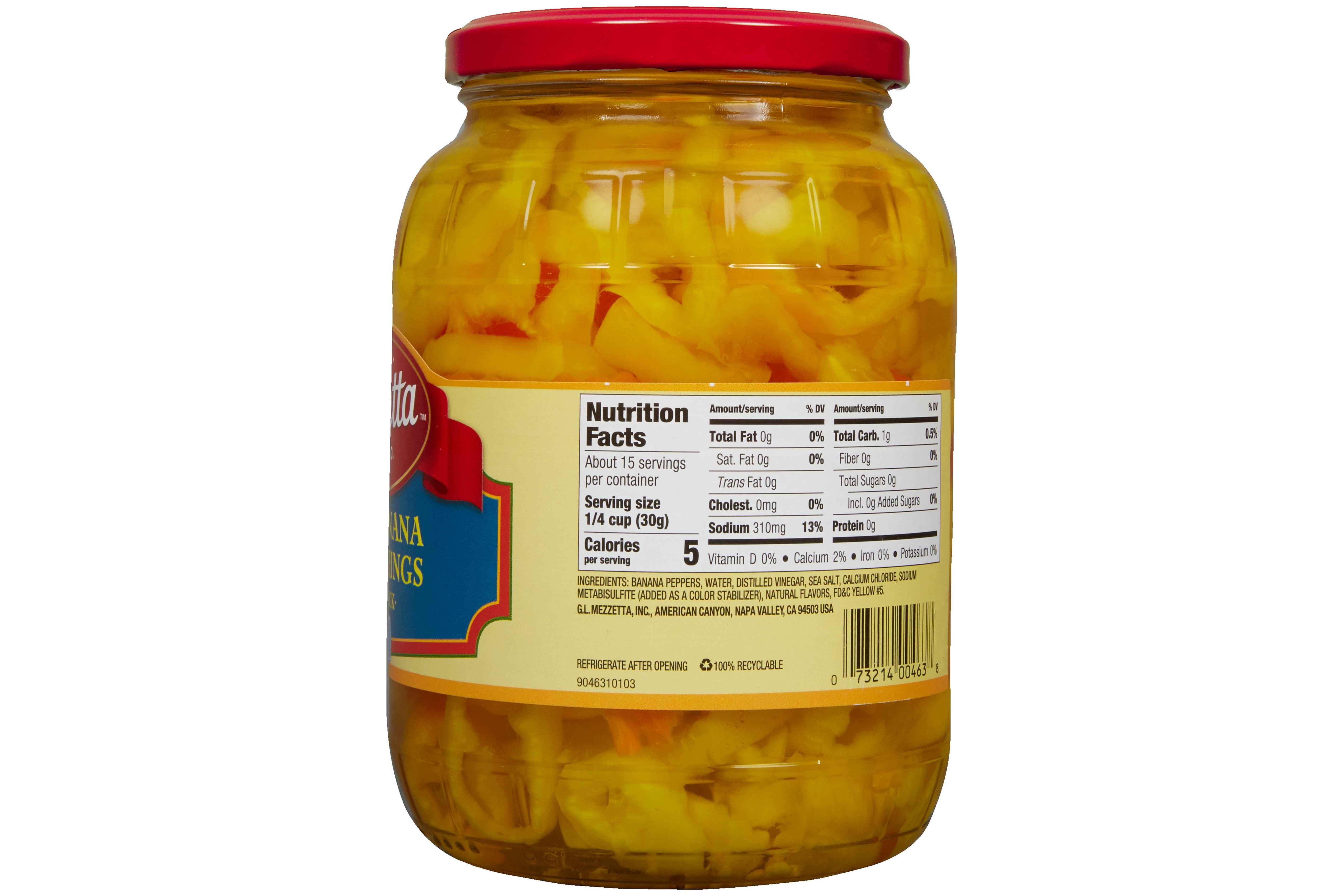 (3 pack) Mezzetta Mild Banana Pepper Rings, 32 fl oz Jar