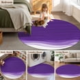 thumbnail image 6 of 3ft Round Rug, Purple Waves Non-Skid Rubber Backing Large Area Rugs - Living Room Bedroom Home Office, Ombre Abstract Art Gradient Modern Indoor Floor Mat Carpets Washable Rug, 6 of 9