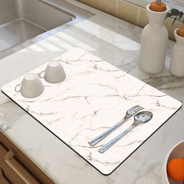 Kitchen Countertop Water Absorbing Mat Household Tableware Mat Cup Bowl And Plate Drying Mat Proof Mat Tall Dining Table Set for 4 round Woven Chargers Coffee Table Mats Set Small Mats for Tables Bar