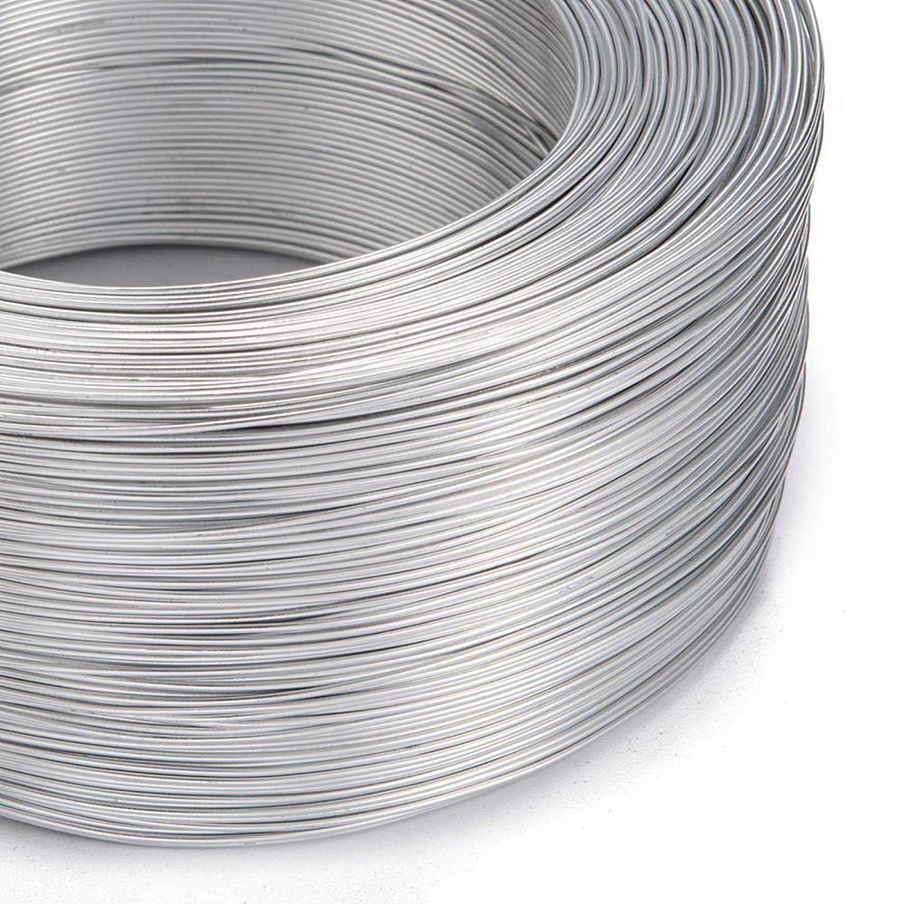 Anodized Aluminum Wire Bendable Metal Craft Wire Flexible Craft Wire for Beading Jewelry Craft Making Silver 20 Gauge 0.8mm