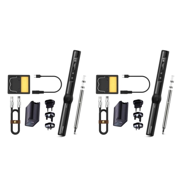 Speravity Kit de soldador eléctrico duradero y de larga duración, herramienta de soldadura de hierro portátil, fácil de ennegrecer con BC2 Negro con BC2 2piezas