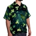 thumbnail image 2 of Saint Patrick's Day Men's Button Down Casual Hawaiian Print Short Sleeve Summer Beach Shirt, 2 of 6