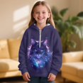 thumbnail image 2 of Pzuqiu Cat Girls Sweaters Comfortable Warm Girls Sweatshirts Size 4-5 Stretchy Casual Hooded Sweatshirt Kids Soft Fall Outerwear Versatile for Kids and Toddlers, 2 of 7
