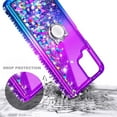 thumbnail image 3 of Nagebee Case for Samsung Galaxy A42 5G with Tempered Glass Screen Protector (Full Coverage), Sparkle Glitter Liquid Bling Diamond [Ring Holder & Wrist Strap] Women Girls Cute Case (Purple/Blue), 3 of 6