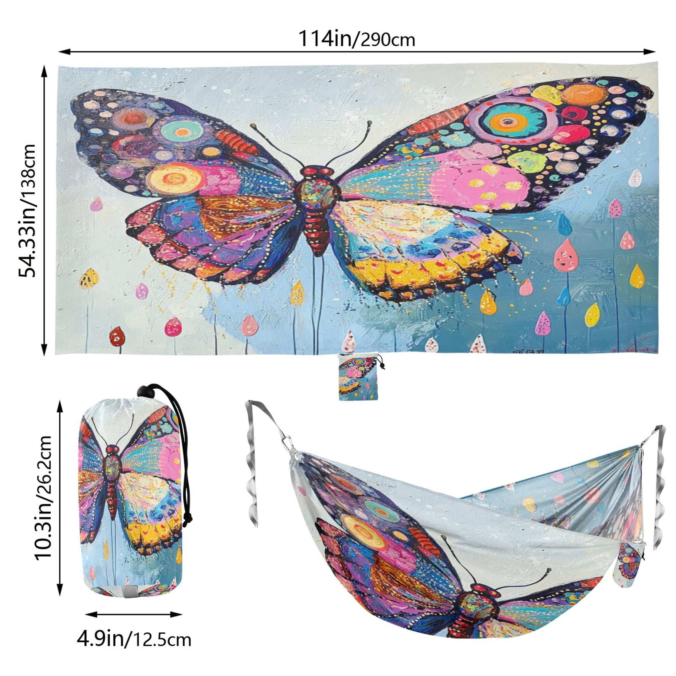 Hammock Camping Hammock Nylon Portable Hammock Travel Camping Hammock Cool Colorful Butterflies