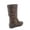 Brown, variant on Sonny 54k Youth's Girls' Kid's Causal Round Toe Buckles Flat Heel Zip Mid Calf Riding School Boots Shoes ( Brown, 10)