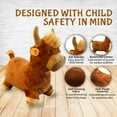 thumbnail image 4 of Plush Highland Cow Bull Bounce & Ride-on Inflatable Hopper Toddler Toy with Pump, 4 of 5