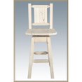 thumbnail image 1 of Montana Woodworks MWHCBSWSNRVLZMOOSE Homestead Barstool with Back & Swivel with Laser Engraved Moose Design, Clear Lacquer Finish, 1 of 1