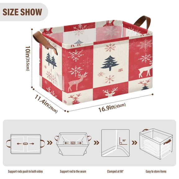 BZSMCE Collapsible Fabric Cube Storage Bins Fashion Design Flake Tree Design Pattern Storage Box